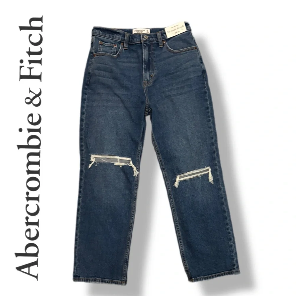 Abercrombie & Fitch The Ankle Straight Ultra High Rise Distressed Jeans 28/ 6S - Picture 5 of 16